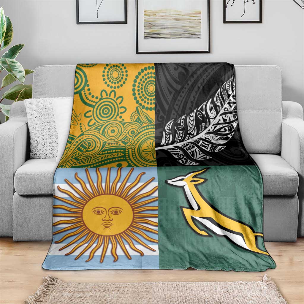 Rugby 2025 Championship Blanket Combination of Southern Hemisphere Countries LT14 - Polynesian Pride