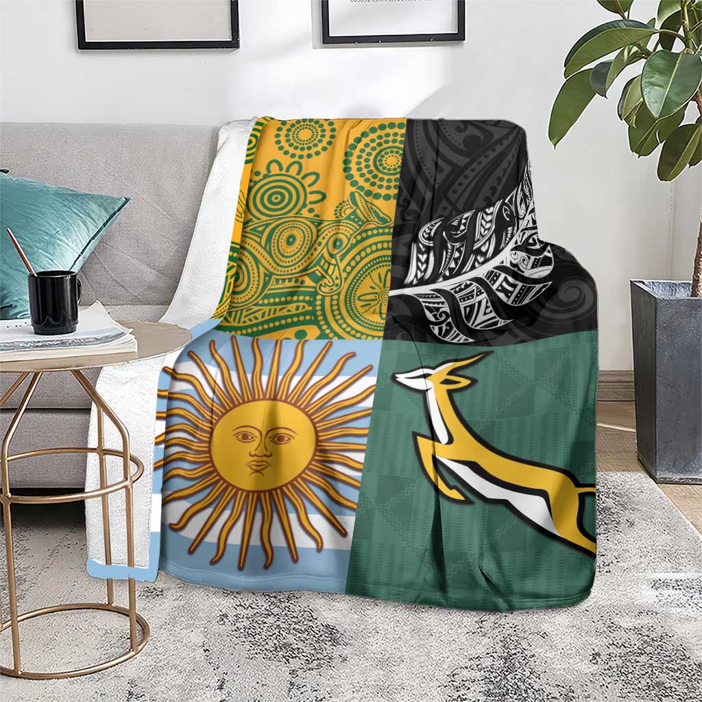 Rugby 2025 Championship Blanket Combination of Southern Hemisphere Countries LT14 - Polynesian Pride