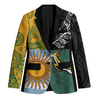 Personalised Rugby 2025 Championship Blazer Combination of Southern Hemisphere Countries LT14 Unisex Black - Polynesian Pride