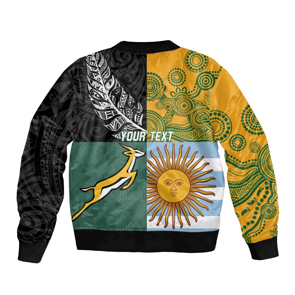 Personalised Rugby 2025 Championship Bomber Jacket Combination of Southern Hemisphere Countries LT14 - Polynesian Pride