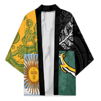 Personalised Rugby 2025 Championship Kimono Combination of Southern Hemisphere Countries LT14 Unisex Black - Polynesian Pride