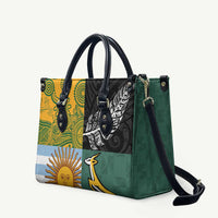 Rugby 2025 Championship Leather Bag Combination of Southern Hemisphere Countries LT14 Black - Polynesian Pride