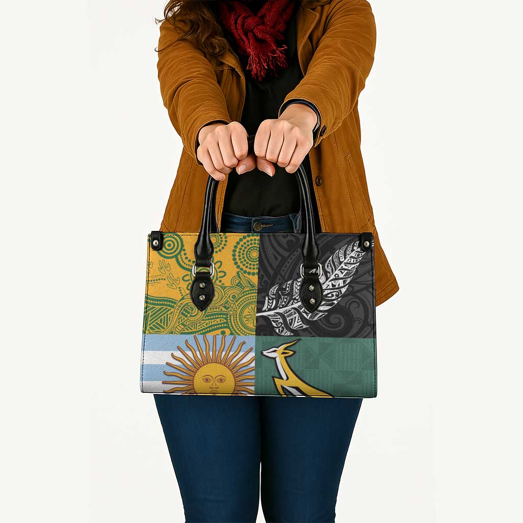 Rugby 2025 Championship Leather Bag Combination of Southern Hemisphere Countries LT14 - Polynesian Pride