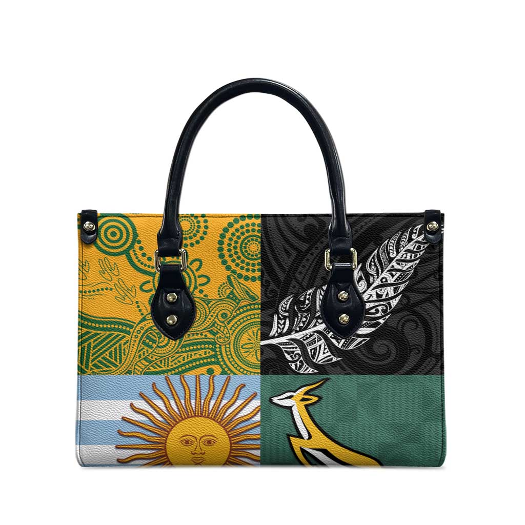 Rugby 2025 Championship Leather Bag Combination of Southern Hemisphere Countries LT14 - Polynesian Pride