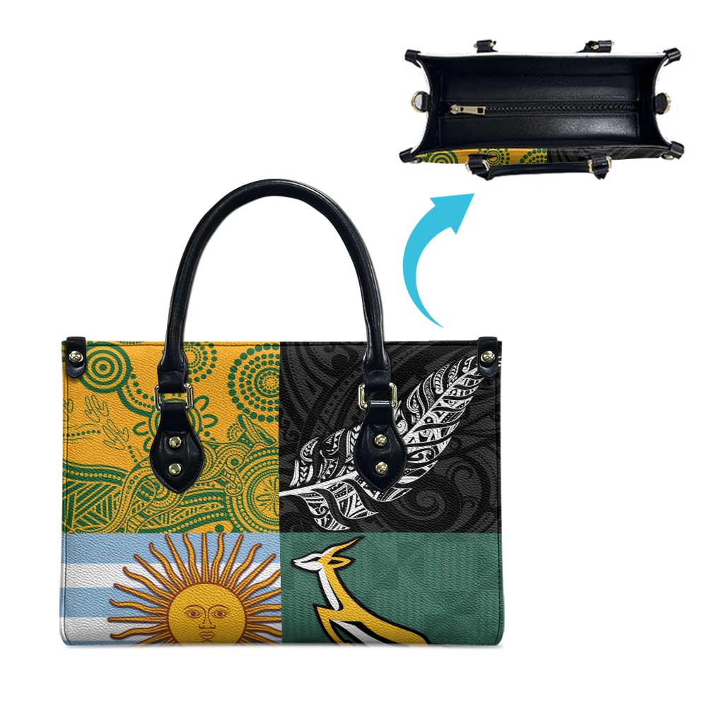 Rugby 2025 Championship Leather Bag Combination of Southern Hemisphere Countries LT14 - Polynesian Pride