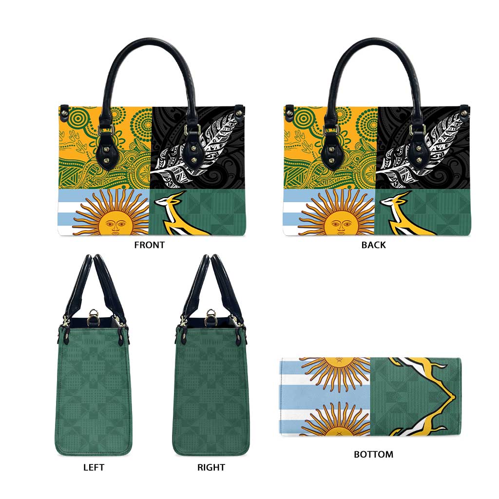 Rugby 2025 Championship Leather Bag Combination of Southern Hemisphere Countries LT14 - Polynesian Pride
