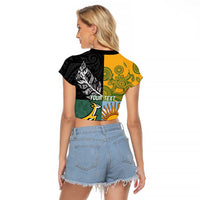 Personalised Rugby 2025 Championship Raglan Cropped T Shirt Combination of Southern Hemisphere Countries LT14 - Polynesian Pride