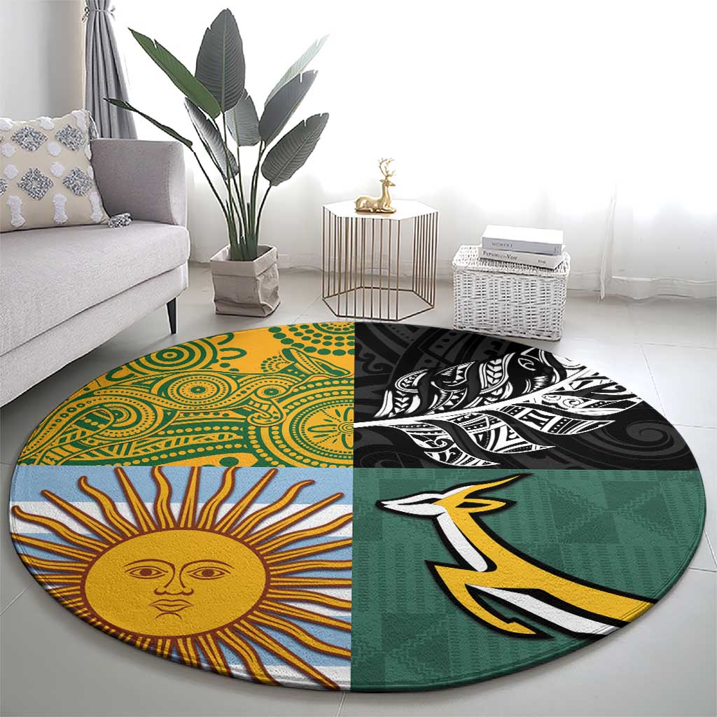 Rugby 2025 Championship Round Carpet Combination of Southern Hemisphere Countries LT14 - Polynesian Pride