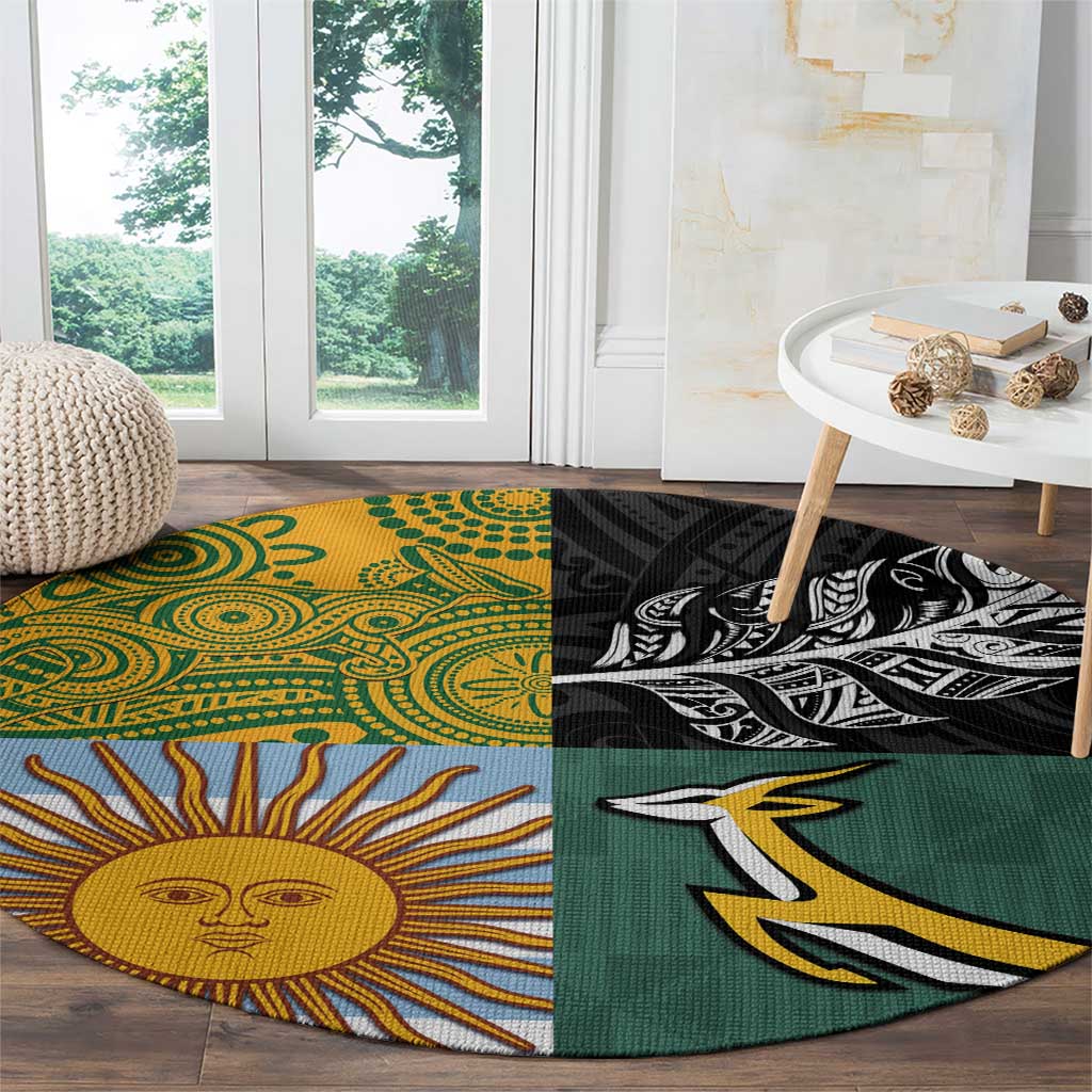 Rugby 2025 Championship Round Carpet Combination of Southern Hemisphere Countries LT14 - Polynesian Pride