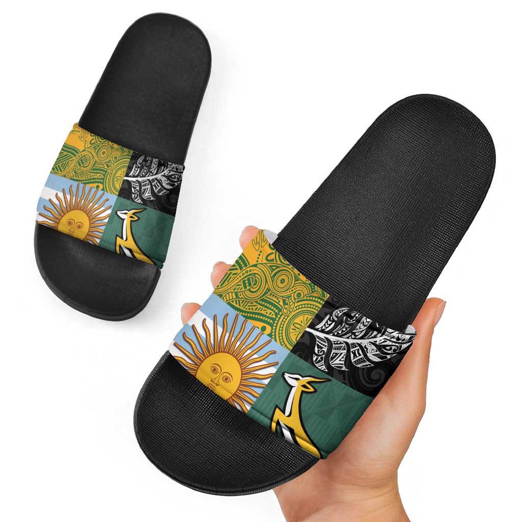 Rugby 2025 Championship Slide Sandals Combination of Southern Hemisphere Countries LT14 - Polynesian Pride
