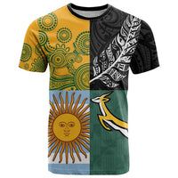 Personalised Rugby 2025 Championship T Shirt Combination of Southern Hemisphere Countries LT14 Black - Polynesian Pride