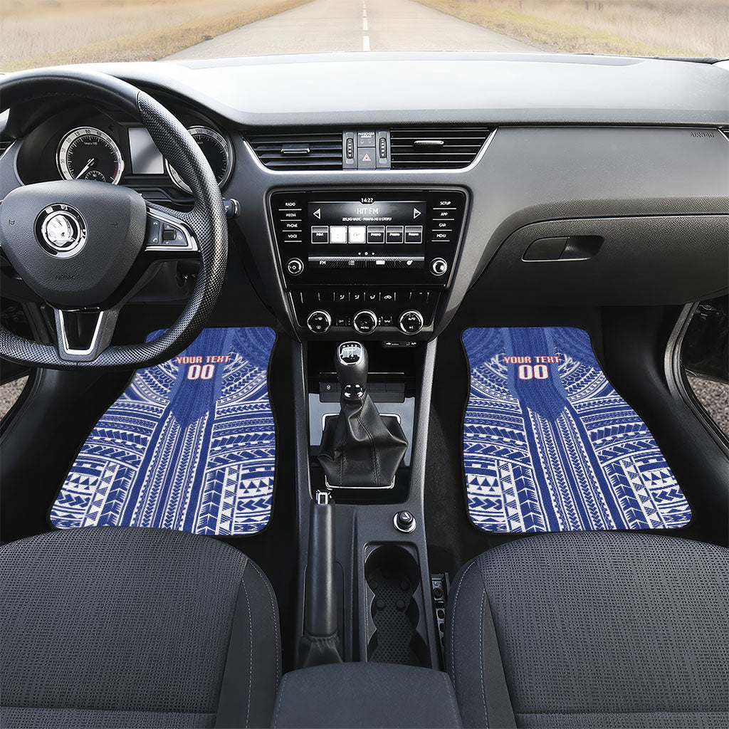 Custom Manu Samoa Rugby 2026 Car Mats Samoan Pattern LT14 Set 2pcs - Front Blue - Polynesian Pride