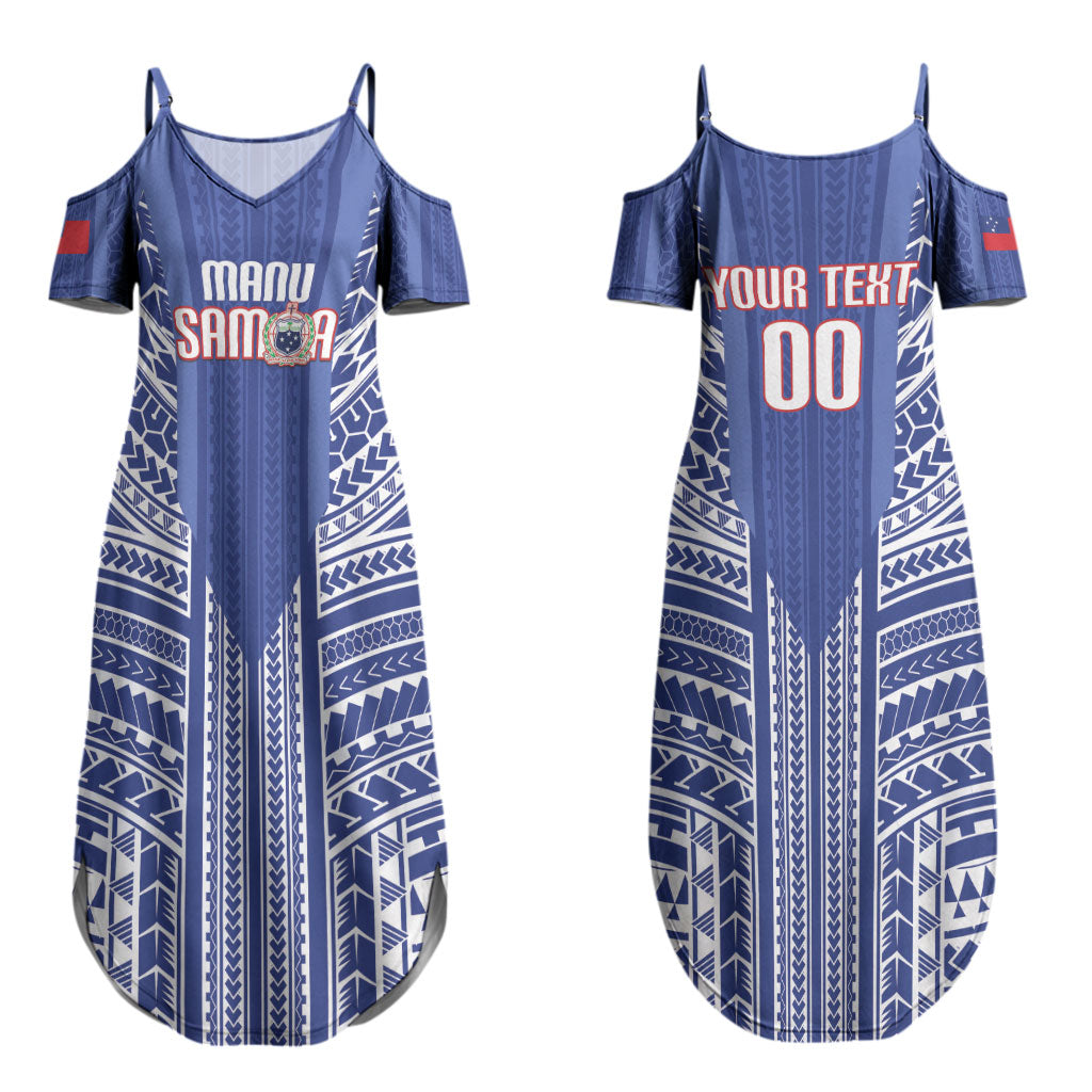Custom Manu Samoa Rugby 2026 Couples Matching Summer Maxi Dress and Long Sleeve Button Shirt Samoan Pattern LT14 - Polynesian Pride