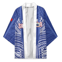 Custom Manu Samoa Rugby 2026 Kimono Samoan Pattern LT14 Unisex Blue - Polynesian Pride