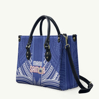 Manu Samoa Rugby 2026 Leather Bag Samoan Pattern LT14 Blue - Polynesian Pride