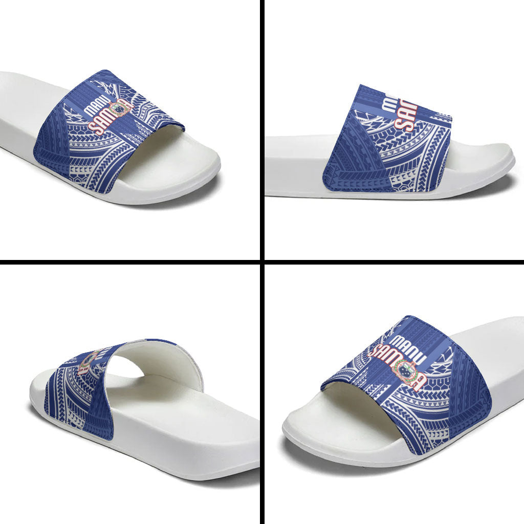 Manu Samoa Rugby 2026 Slide Sandals Samoan Pattern LT14 - Polynesian Pride