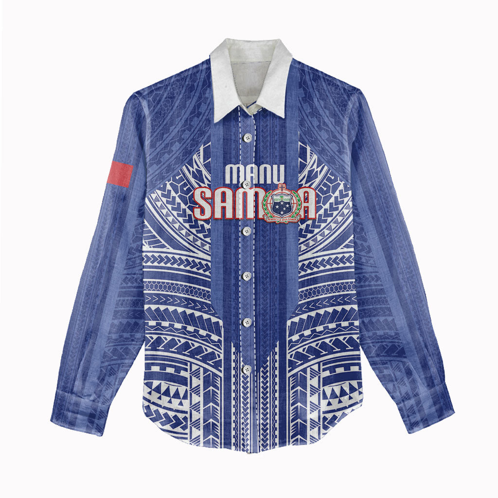 Custom Manu Samoa Rugby 2026 Women Casual Shirt Samoan Pattern LT14 - Polynesian Pride