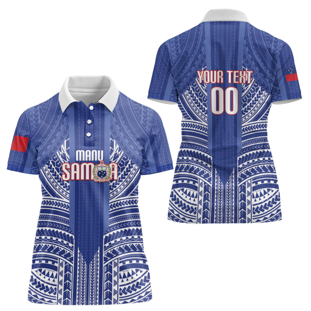 Custom Manu Samoa Rugby 2026 Women Polo Shirt Samoan Pattern LT14 - Polynesian Pride