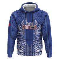 Custom Manu Samoa Rugby 2026 Zip Hoodie Samoan Pattern LT14 Pullover Hoodie Blue - Polynesian Pride