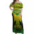 Papua New Guinea Rugby Off Shoulder Maxi Dress Enga Mioks PNG Polynesian Pattern LT14 Women Green - Polynesian Pride