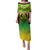 Papua New Guinea Rugby Puletasi Enga Mioks PNG Polynesian Pattern LT14 Long Dress Green - Polynesian Pride