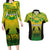 Custom Papua New Guinea Rugby Couples Matching Long Sleeve Bodycon Dress and Hawaiian Shirt Enga Mioks PNG Polynesian Pattern LT14 Green - Polynesian Pride