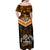 Papua New Guinea Rugby Off Shoulder Maxi Dress Lae Snax Tigers PNG Polynesian Pattern LT14 - Polynesian Pride