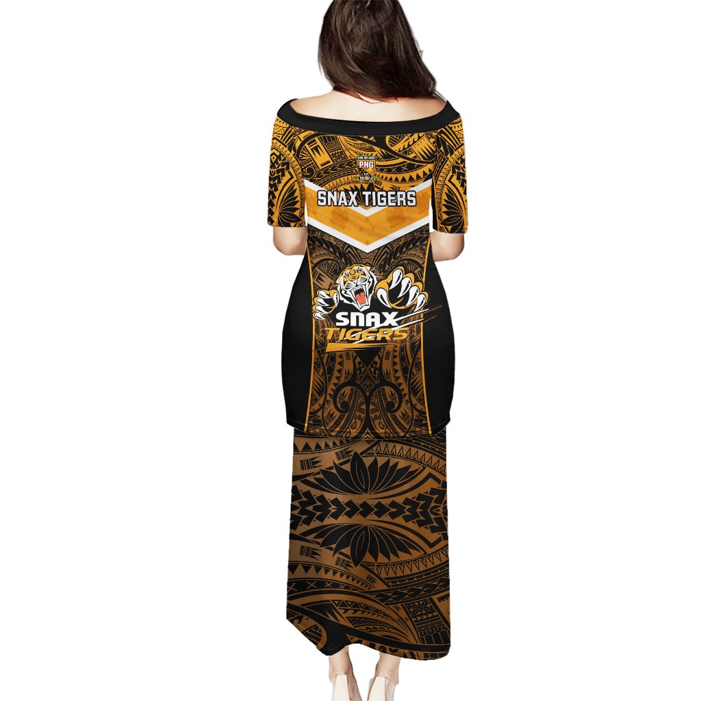 Papua New Guinea Rugby Puletasi Lae Snax Tigers PNG Polynesian Pattern LT14 - Polynesian Pride