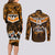 Custom Papua New Guinea Rugby Couples Matching Long Sleeve Bodycon Dress and Long Sleeve Button Shirts Lae Snax Tigers PNG Polynesian Pattern LT14 - Polynesian Pride