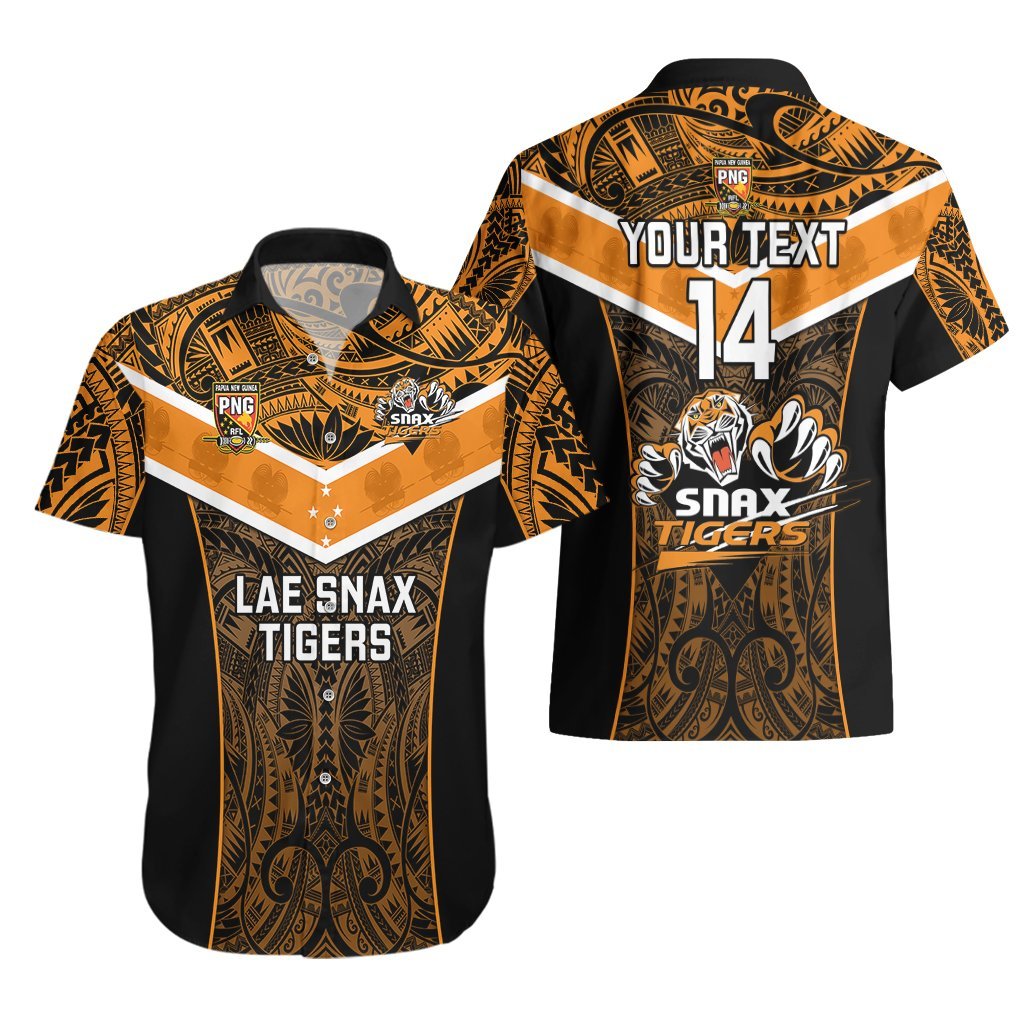 Custom Papua New Guinea Rugby Hawaiian Shirt Lae Snax Tigers PNG Polynesian Pattern LT14 - Polynesian Pride