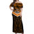 Custom Papua New Guinea Rugby Off Shoulder Maxi Dress Lae Snax Tigers PNG Polynesian Pattern LT14 Women Orange - Polynesian Pride