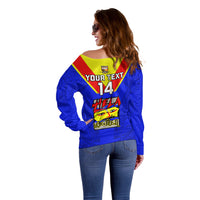 Custom Papua New Guinea Rugby Off Shoulder Sweater Hela Wigmen PNG Polynesian Pattern LT14 - Polynesian Pride