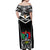 Papua New Guinea Rugby Off Shoulder Maxi Dress Mendi Muruks PNG Polynesian Pattern LT14 - Polynesian Pride