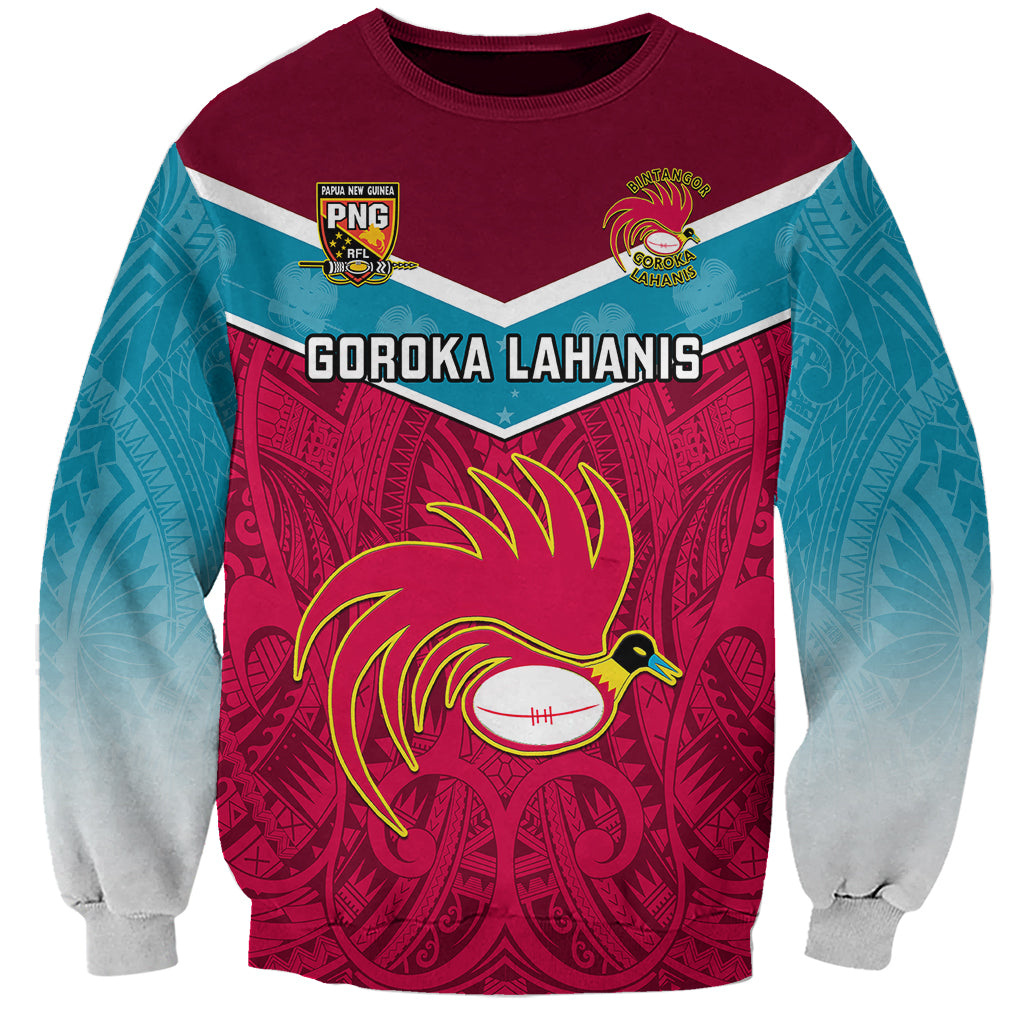 Papua New Guinea Rugby Sweatshirt Goroka Lahanis PNG Polynesian Pattern LT14 Unisex Red - Polynesian Pride