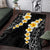 Black Tropical Plumeria With Galaxy Polynesian Art Area Rug