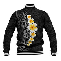 Black Tropical Plumeria With Galaxy Polynesian Art Baseball Jacket LT14 - Polynesian Pride
