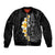 Black Tropical Plumeria With Galaxy Polynesian Art Bomber Jacket