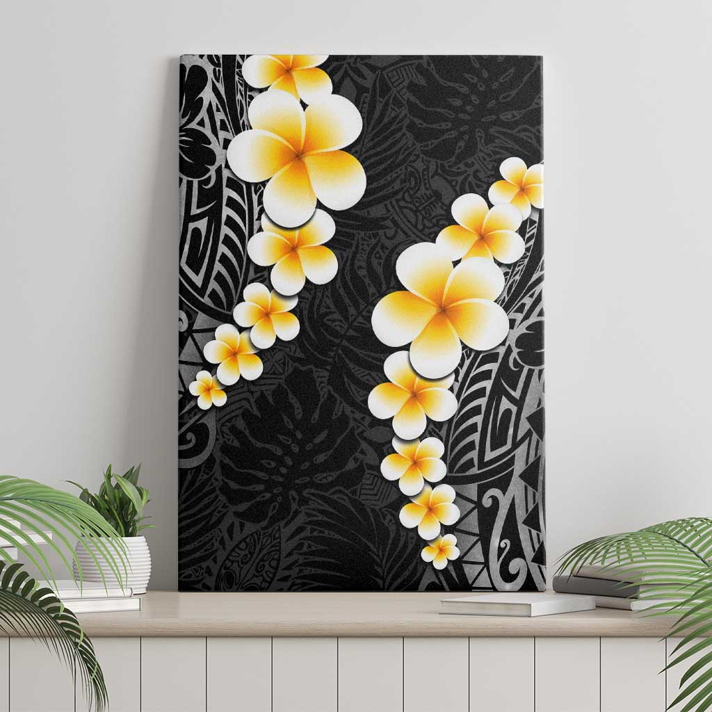 Black Tropical Plumeria With Galaxy Polynesian Art Canvas Wall Art LT14 - Polynesian Pride
