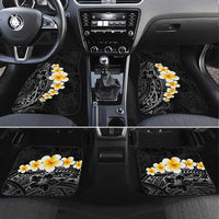Black Tropical Plumeria With Galaxy Polynesian Art Car Mats LT14 Set 4pcs Black - Polynesian Pride