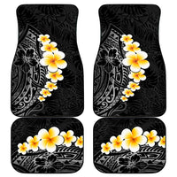 Black Tropical Plumeria With Galaxy Polynesian Art Car Mats LT14 - Polynesian Pride