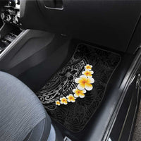 Black Tropical Plumeria With Galaxy Polynesian Art Car Mats LT14 - Polynesian Pride
