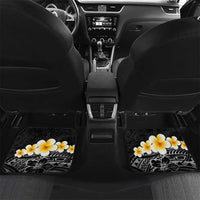 Black Tropical Plumeria With Galaxy Polynesian Art Car Mats LT14 Set 2pcs - Back Black - Polynesian Pride