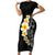 Black Tropical Plumeria With Galaxy Polynesian Art Family Matching Short Sleeve Bodycon Dress and Hawaiian Shirt