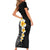 Black Tropical Plumeria With Galaxy Polynesian Art Family Matching Short Sleeve Bodycon Dress and Hawaiian Shirt