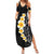 Black Tropical Plumeria With Galaxy Polynesian Art Family Matching Summer Maxi Dress and Hawaiian Shirt