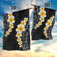 Black Tropical Plumeria With Galaxy Polynesian Art Garden Flag LT14 - Polynesian Pride