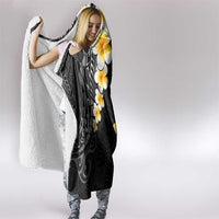 Black Tropical Plumeria With Galaxy Polynesian Art Hooded Blanket LT14 - Polynesian Pride
