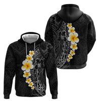 Black Tropical Plumeria With Galaxy Polynesian Art Hoodie LT14 - Polynesian Pride