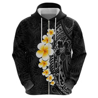 Black Tropical Plumeria With Galaxy Polynesian Art Hoodie LT14 - Polynesian Pride