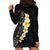 Black Tropical Plumeria With Galaxy Polynesian Art Hoodie Dress